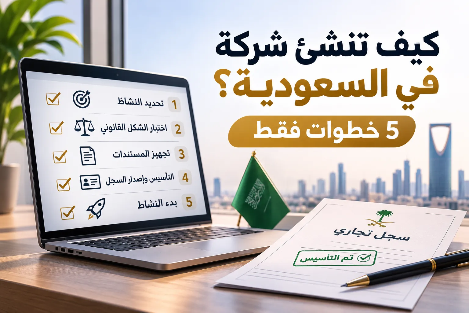 كيف تنشئ شركة في السعودية؟ 5 خطوات فقط لتبدأ مشروعك بثقة