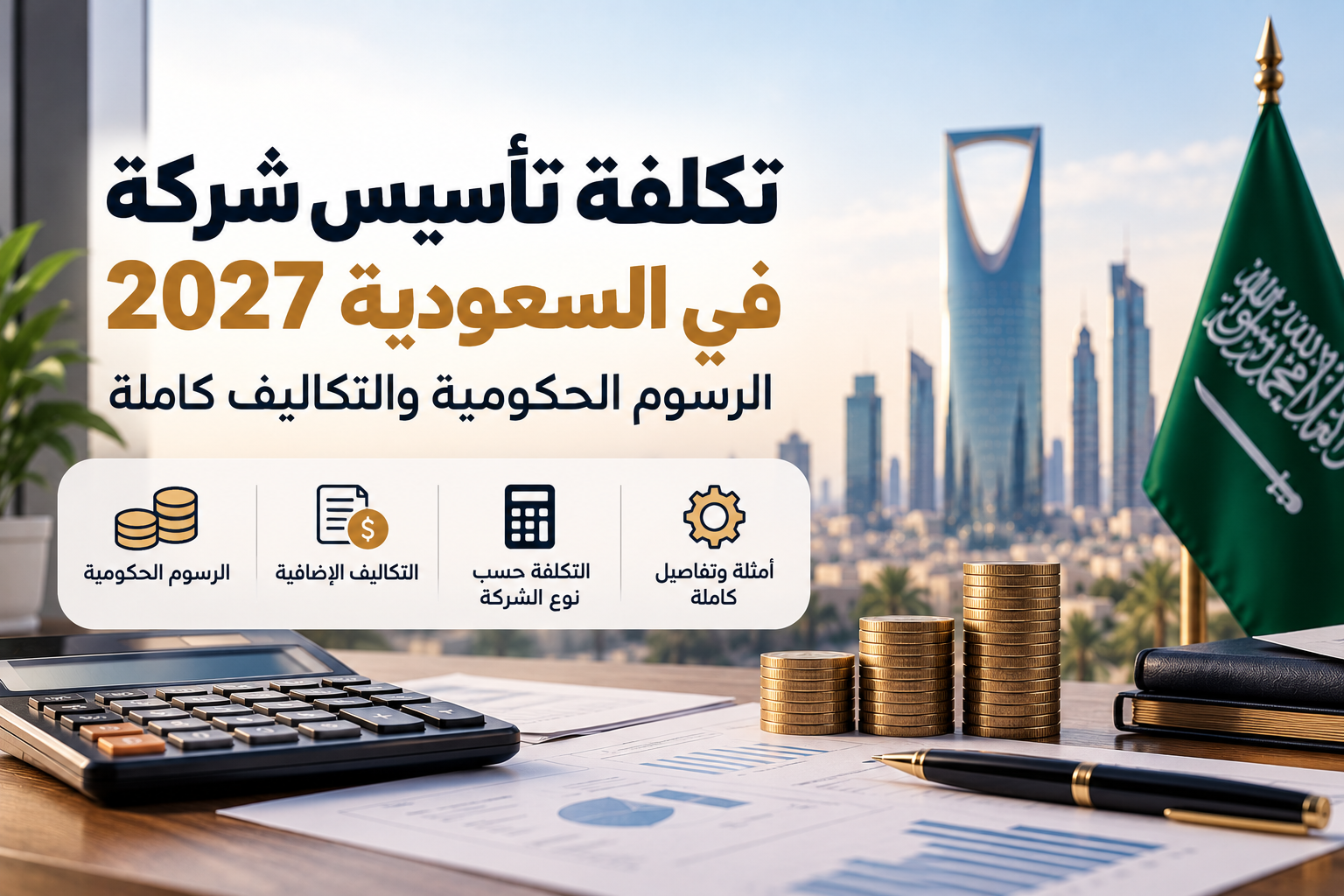 تكلفة تأسيس شركة في السعودية 2027: الرسوم الحكومية والتكاليف كاملة